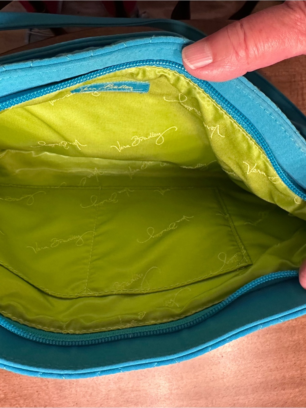 Vera Bradley Blue Quilted Women’s Shoulder Bag - Picture 5 of 9